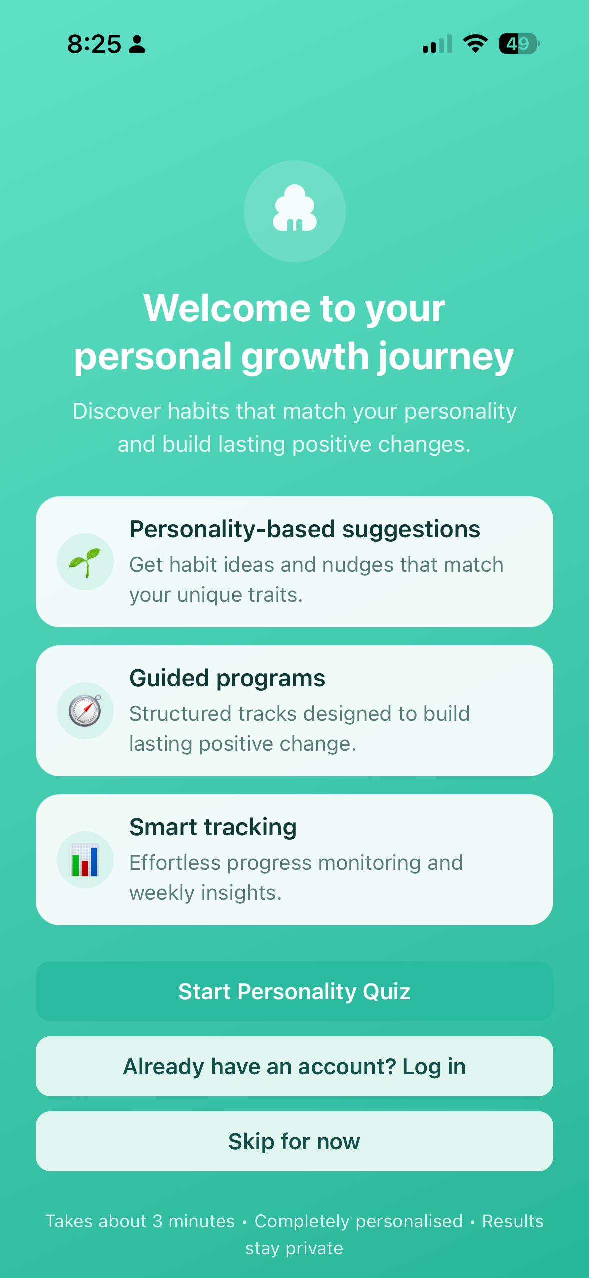 LumiLoop app homescreen